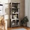 Flash Furniture Stella Modern Farmhouse Wooden Bookcase and Storage Cabinet, 3 Upper Shelves in Gray Wash ZG-027-GRYWSH-GG - alternate 1